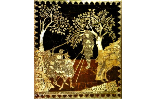 017 Tarsia pavimentale del Transetto destro - Morte di Assalonne