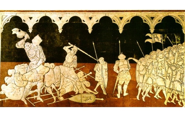 041 Tarsia pav. del Presbiterio e Coro - Storia di Sansone