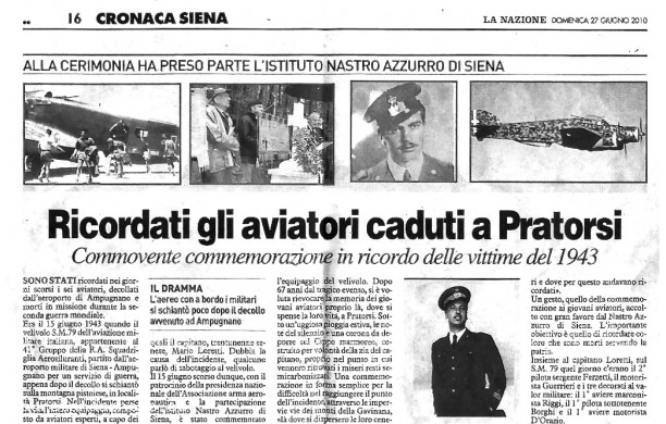 2010, Domenica 27 Giugno - Ricordo dell'aviatore Mario Loretti